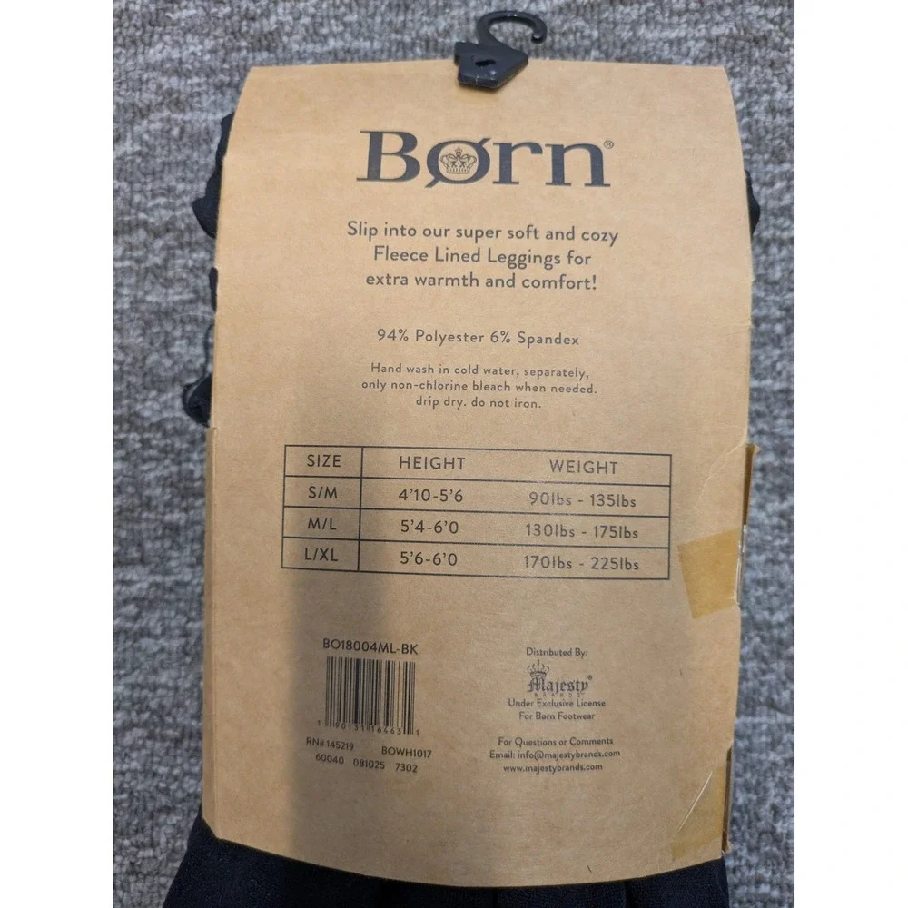 NEW Born Fleece Lined Leggings Women's M/L‎ Black 2 Pack Super Soft